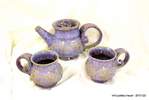 misty purple tea set